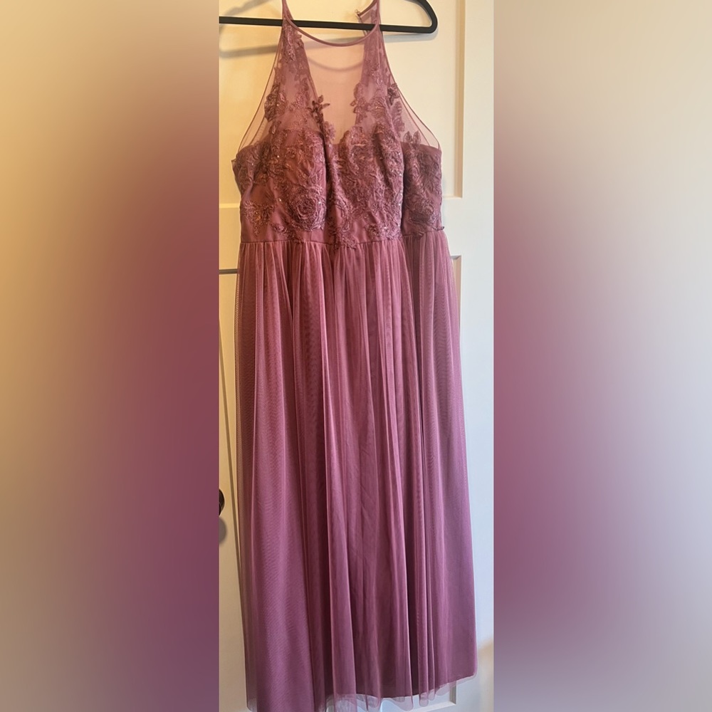 David’s Bridal Long pink/mauve Bridesmaids dress